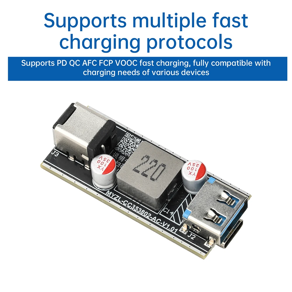 Type-A and Type-C High Power 140W /100W All Protocol Desktop Fast Charging Module Buck Converter Support PPS/PD3.0/PD2.0