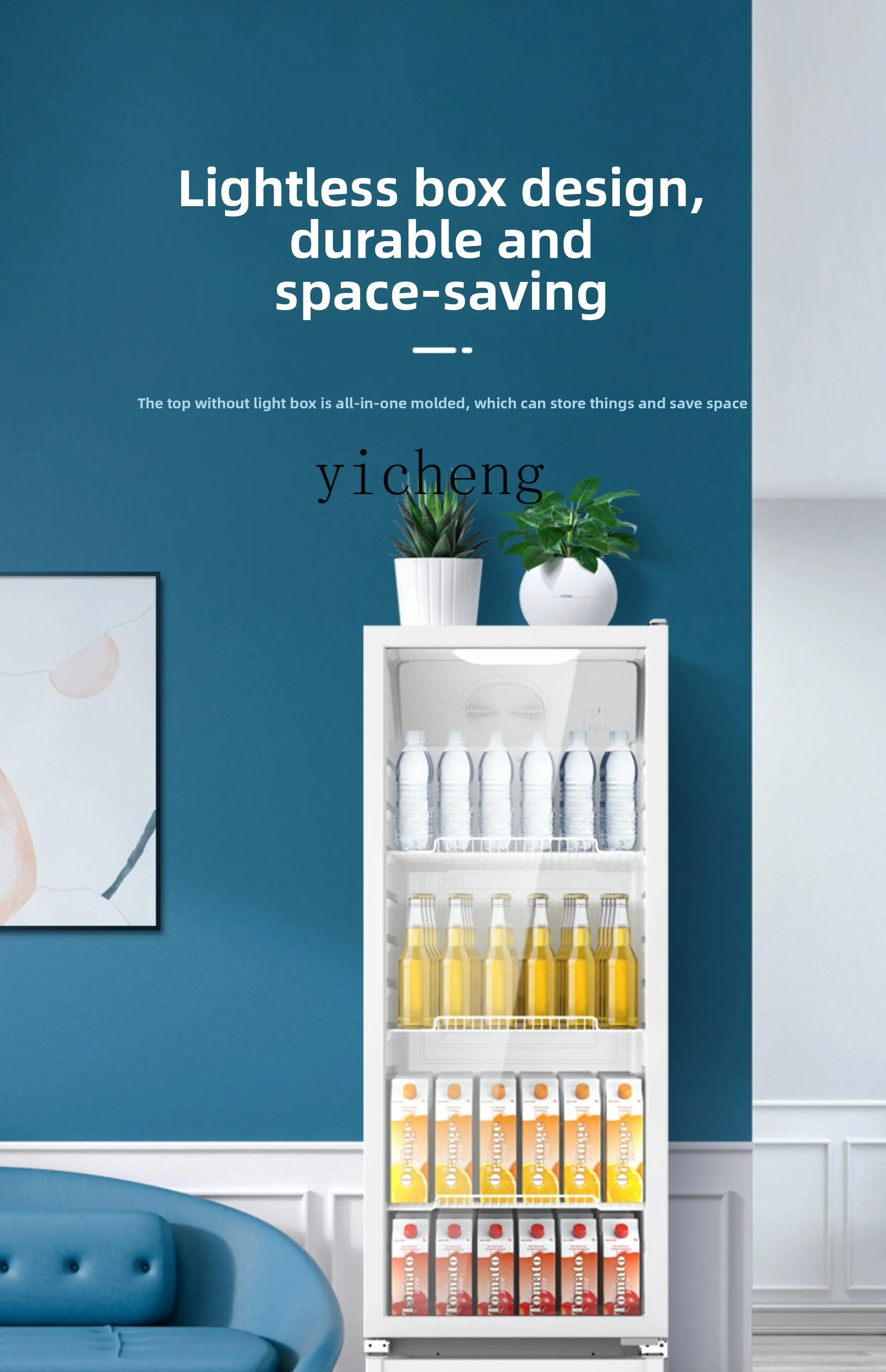 

TQH Refrigerated Display Cabinet Capacity Beverage Cabinet Commercial Air Circulation Defrost Vertical Refrigerator Freezer