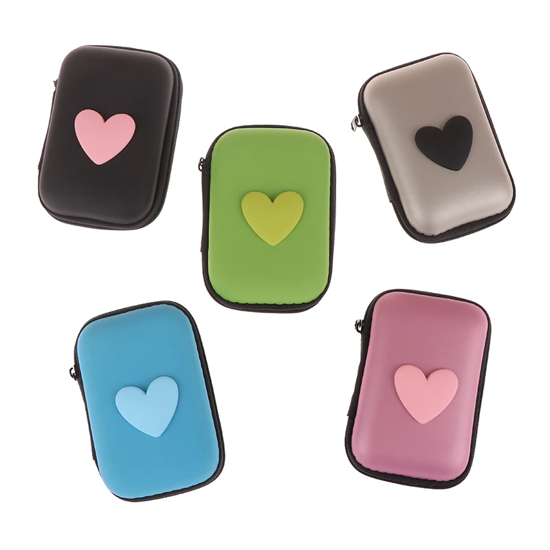 Heart Travel Storage Bag Charging Case For Earphone Package Zipper Bag Portable Travel Cable Organizer Electronics Storage