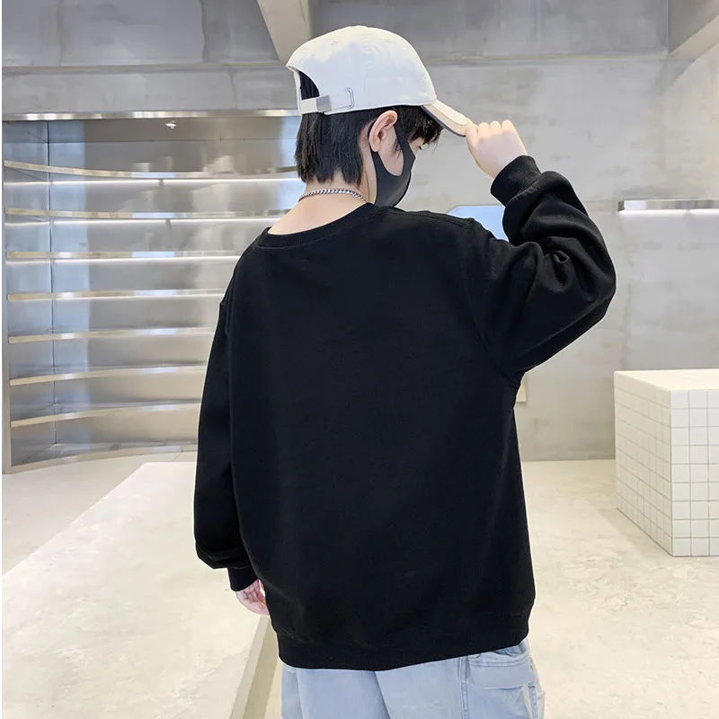 American Autumn Teens Child Sweatshirt Cotton Letter Print Pullovers Tops Loose Casual Boy Youth Sweatshirt Kids Hoodie Clothing