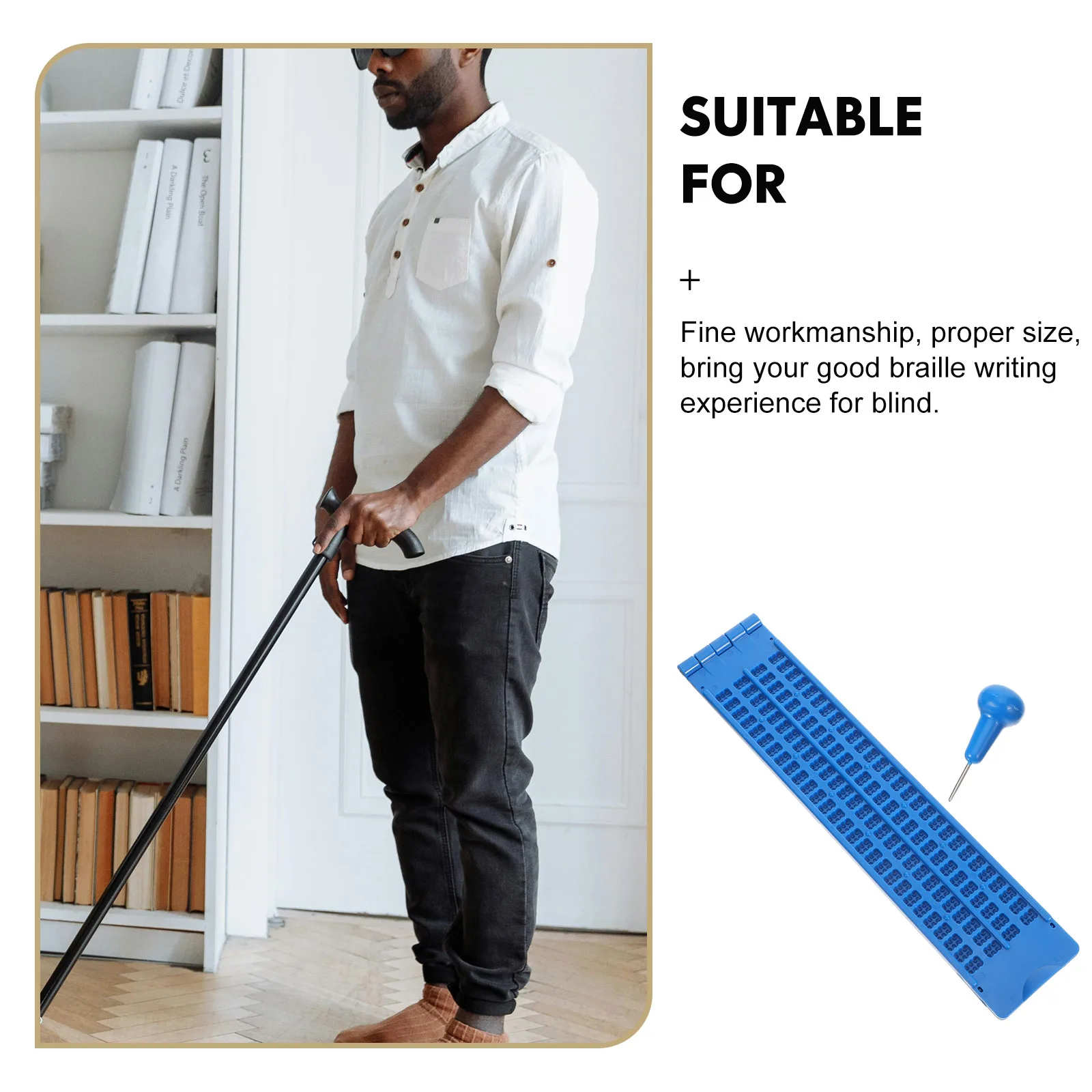 

1 set Blue Braille Board 28 Braille For Blinds Plastic Kit for Blind Learning Personal Health Care Accessories