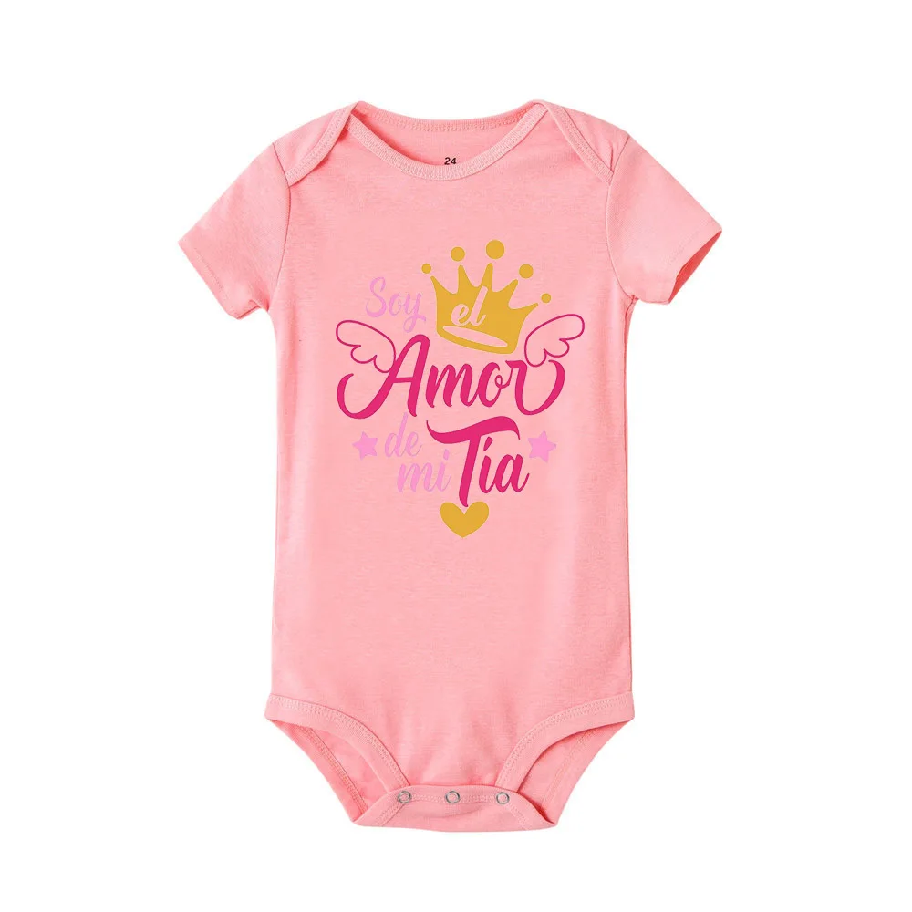 I Am The Love of My Aunt Newborn Baby Summer Bodysuits Infant Body Short Sleeve Baby Jumpsuit Ropa Bebe Baby Boy Girl Clothes