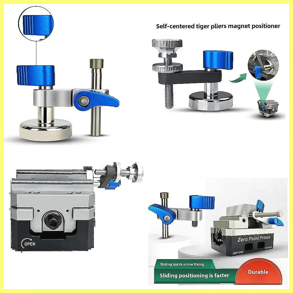 セルフセンタリング磁気バイスロケーター、cncワークピースポジショナー、2ピース平行吸引補助ツール、60x30x20mm