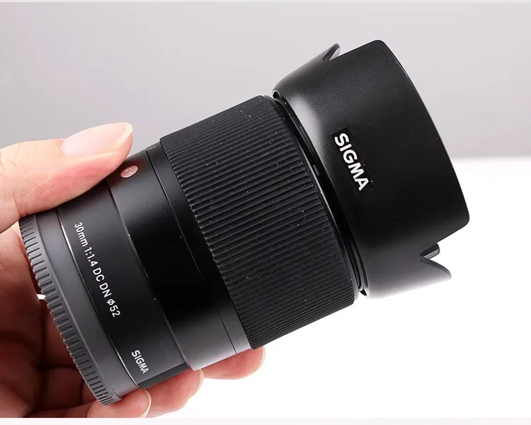 Cubierta de lente de flor de pétalo inverso, LH586-01 de 52mm para sigma 30mm F1.4 DC DN, lente de cámara sin espejo 30 1,4