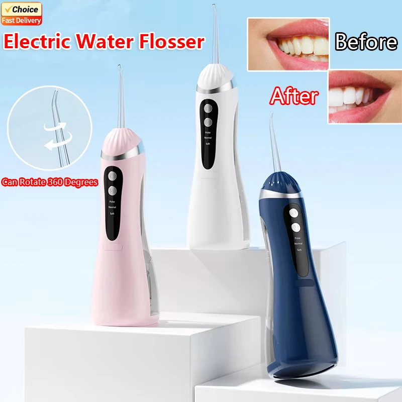 

2025 New Dental Flosser Water Flosser 3 Modes IPX6 Waterproof Rechargeable Teeth Cleaner 4 Nozzles for Braces Gum Care