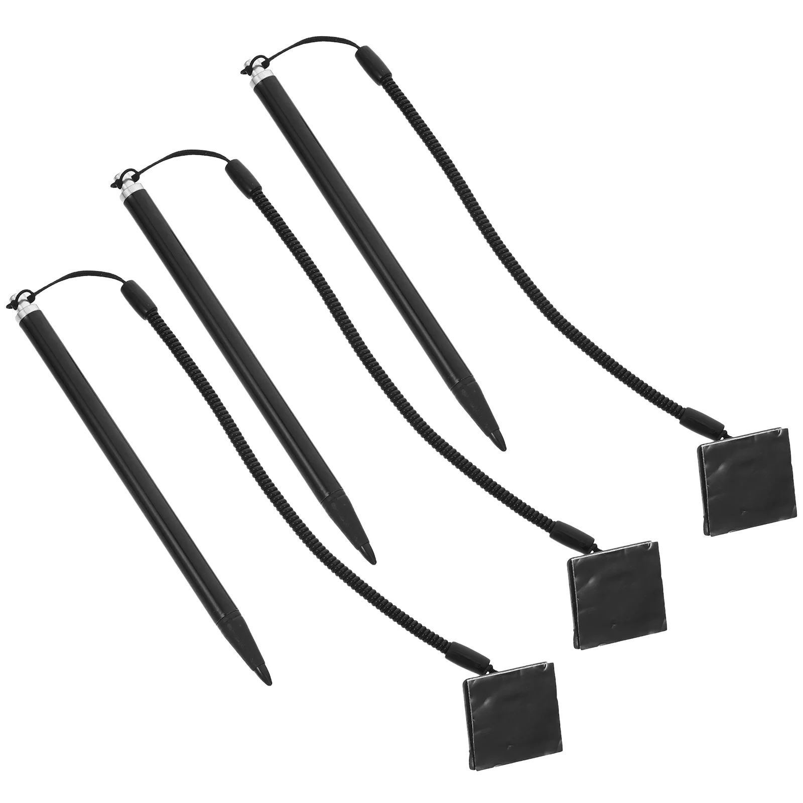 3 Pcs Resistive Screen Stylus Precision Writing Tool ABS Plastic Tip Antiloss Lanyard Fixed Base for Car Navigation Gaming
