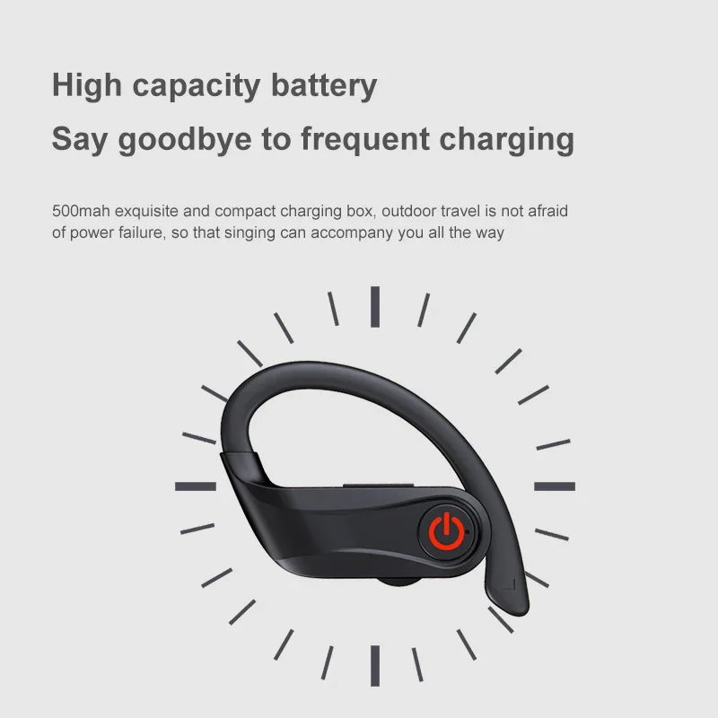 Q20TWS headphone nirkabel dengan suara HIFI, Earphone Bluetooth pengurangan kebisingan, Headset olahraga tahan air IPX7 dengan MIK ganda