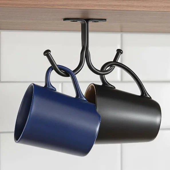 Ceiling Hooks Heavy Duty Iron Easy to Fix Wall Hangers for Kitchen Garage Key Small Item Organization