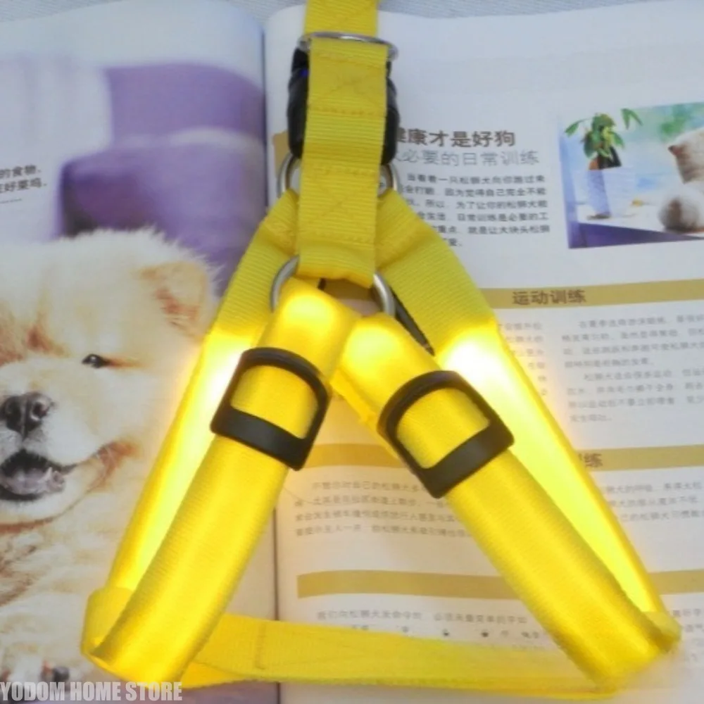 Fashion LED Electronic Pet Harness Nylon Dog Accessories Flashing Light Pet Leash Rope Belt Dog Glowing Vest Pet Supplies view 6
