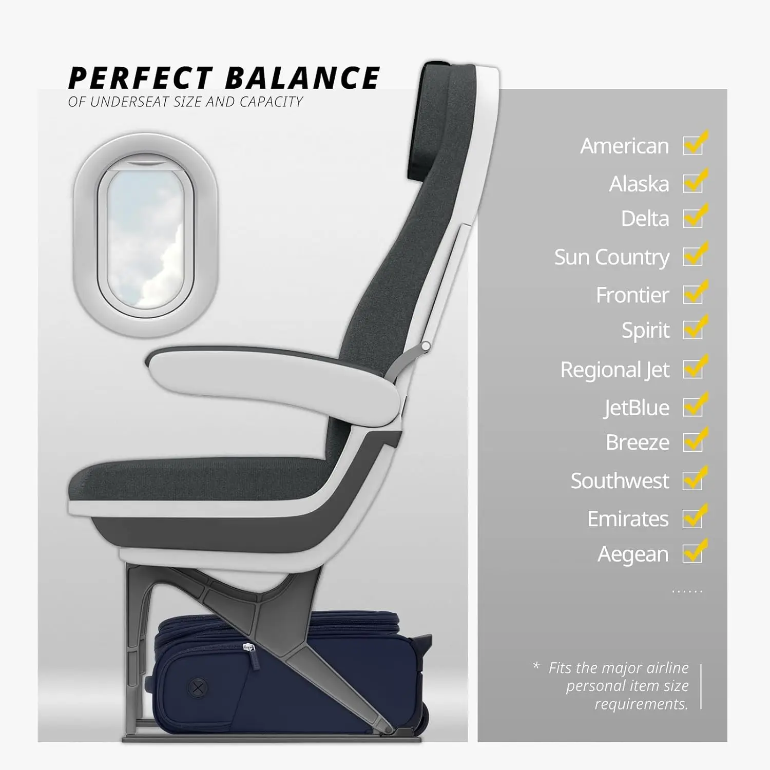 Verage-Petite Valise Spinner à Roulettes, 16 Pouces, Sous Siège, Bagage à Main avec Roues, Softside, Marine, Sac de Voyage pour Ordinateur Portable