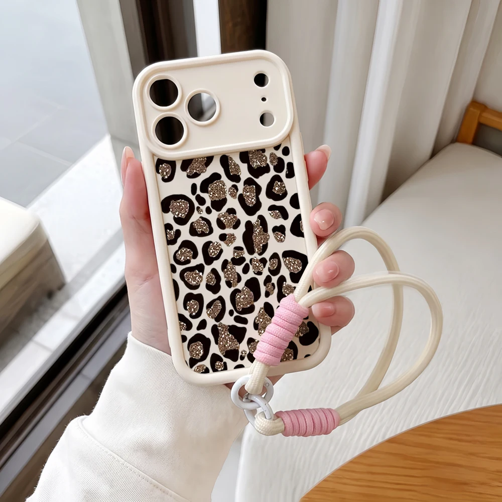 Handyhülle für Samsung Galaxy Note 20 S25 S26 Plus S24 FE S25 S24 Ultra A55 A56 5G Glitzer Leopardenmuster Lanyard Silikonhülle – Detail 4