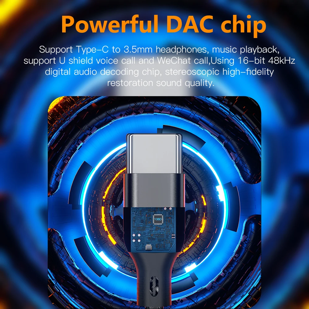KEYSION-Adaptador USB tipo C a Chip DAC de 3,5mm, Cable auxiliar 3,5, para PC, iPhone 15 Pro Max, Macbook, Samsung y Xiaomi