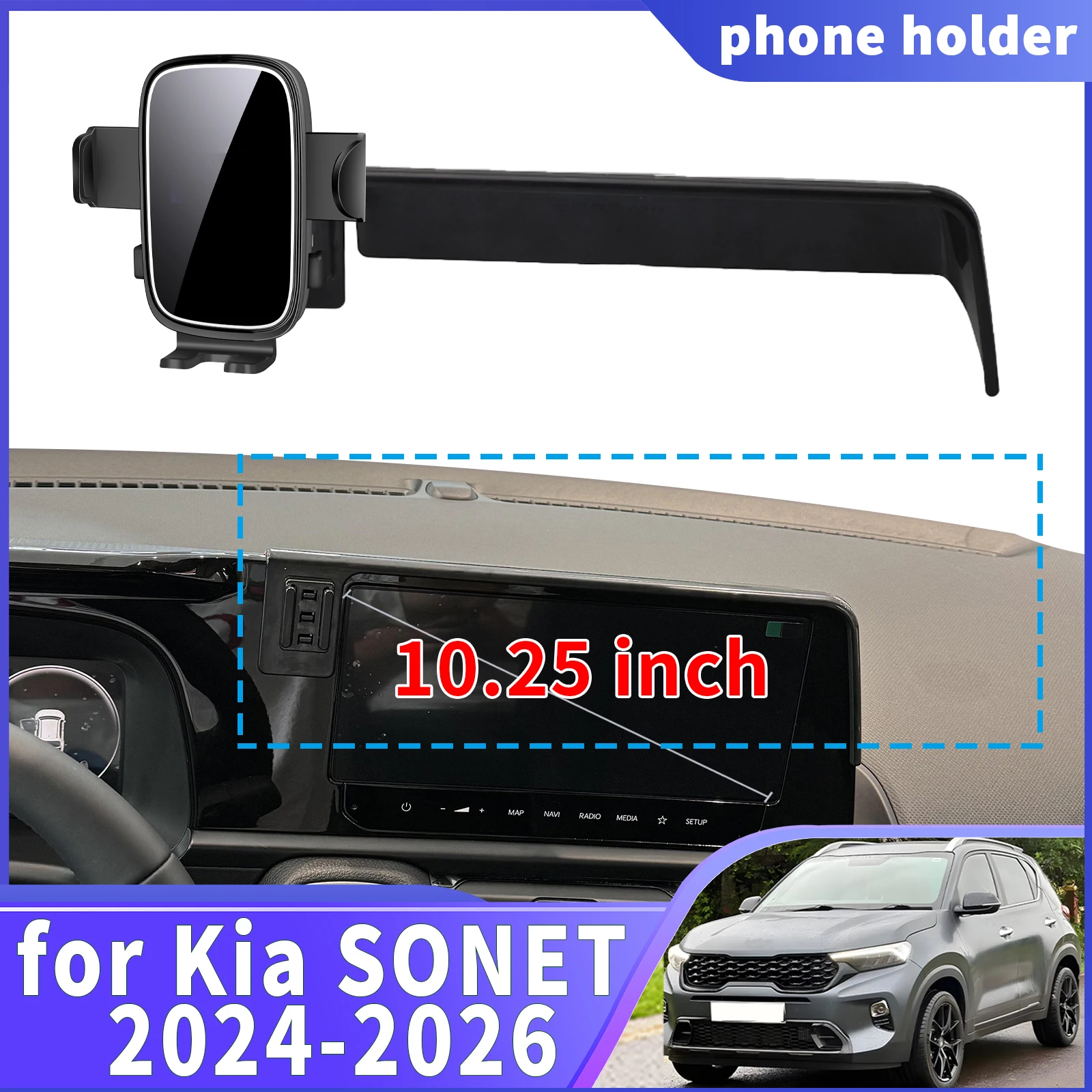 

fit for Kia SONET 2024 2025 2026 Navigation Phone Holder Mount Customized Car accessoires