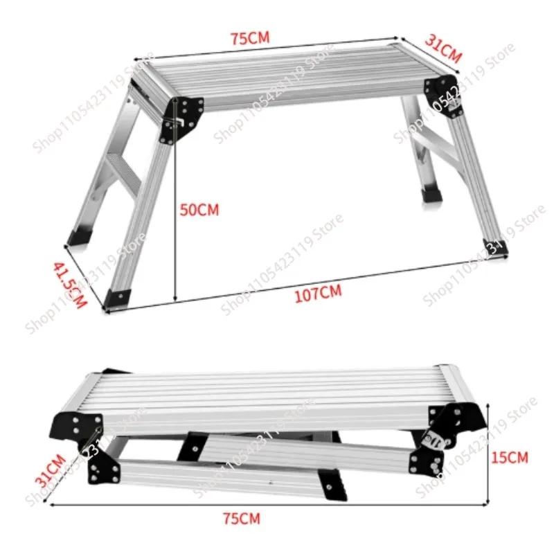 Multifunctional Folding Stool Thickened Aluminum Alloy Widened Design Household Photography Car Wash Workbench