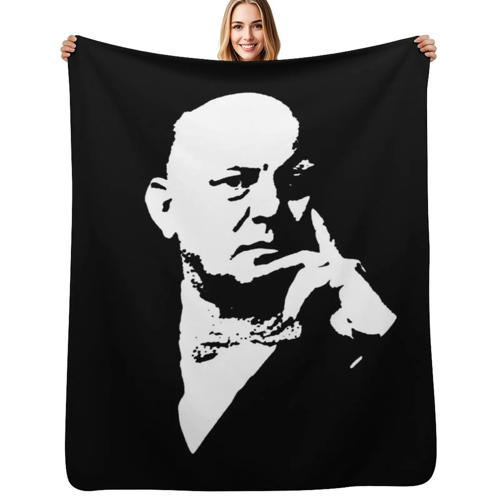 Aleister Crowley Throw Blanket Anti Shedding Soft Fuzzy Blanket for Home