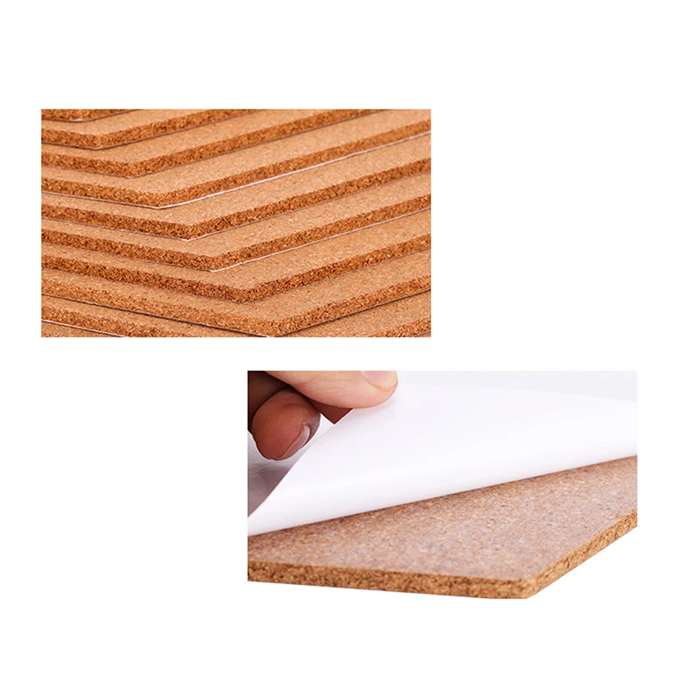 

4pcs Hexagon Cork Boards Photo Wall Message Boards Self-Adhesive Background Bulletin Message Stickers for Home Office (Brown)