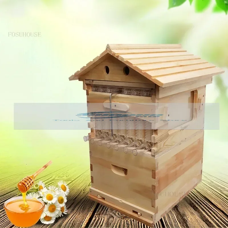 Wooden Bee Hives with Roof Automatic Bee Hotel Beekeeping Equipment Beekeeper Tool for Collecting Honey Apicoltura Bees Box R