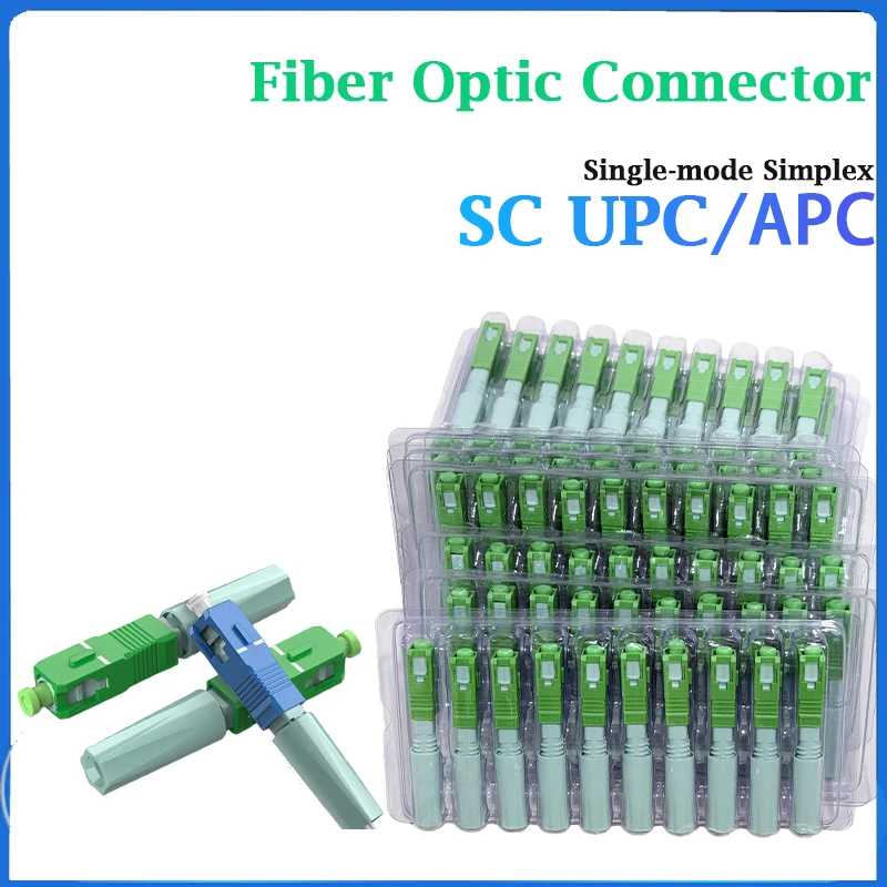 SC UPC/APC Fiber Optic Quick Connector, FTTH Single Mode Fast Field Assembly Reusable Optical Cold Connection Adapter