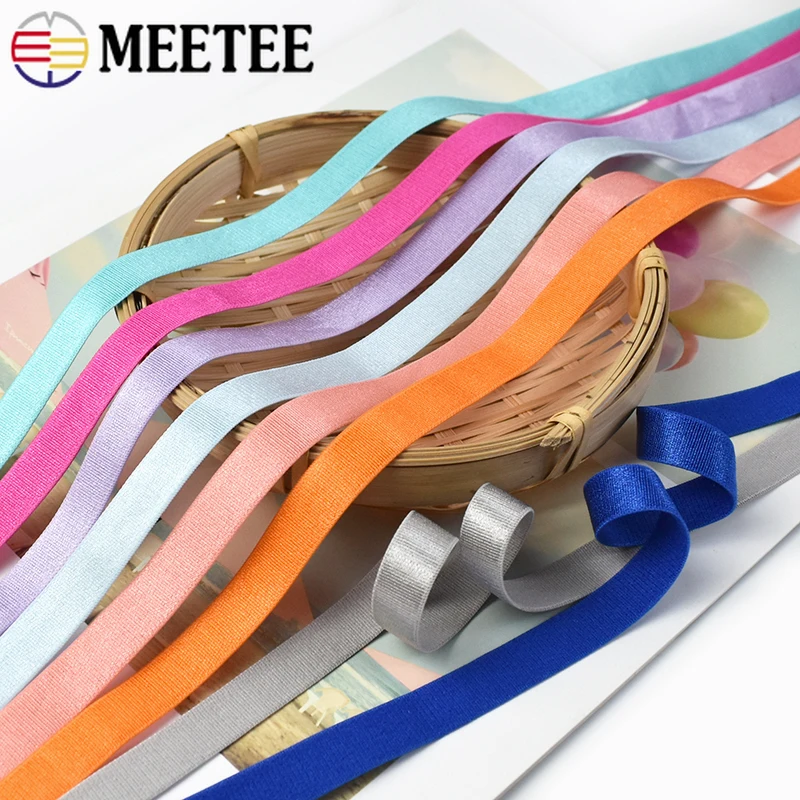 Meetee 5/10/20Meter 10Mm Breedte Gekleurde Elastiekjes Ondergoed Schouderriem Beha Nylon Singels diy Kledingstuk Naaien Accessoires