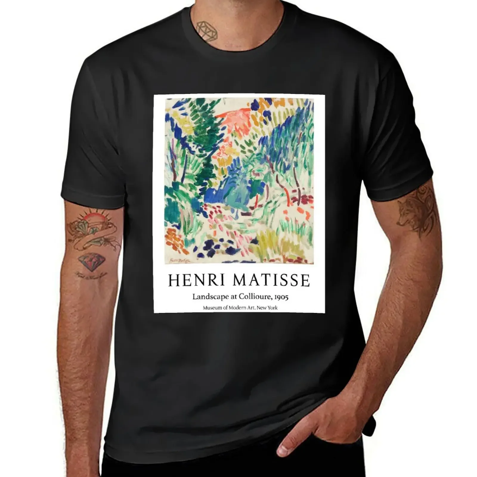 Matisse art Landscape at Collioure exhibition art T-Shirt Short sleeve tee plus sizes sweat sweat shirts men new arrival manga