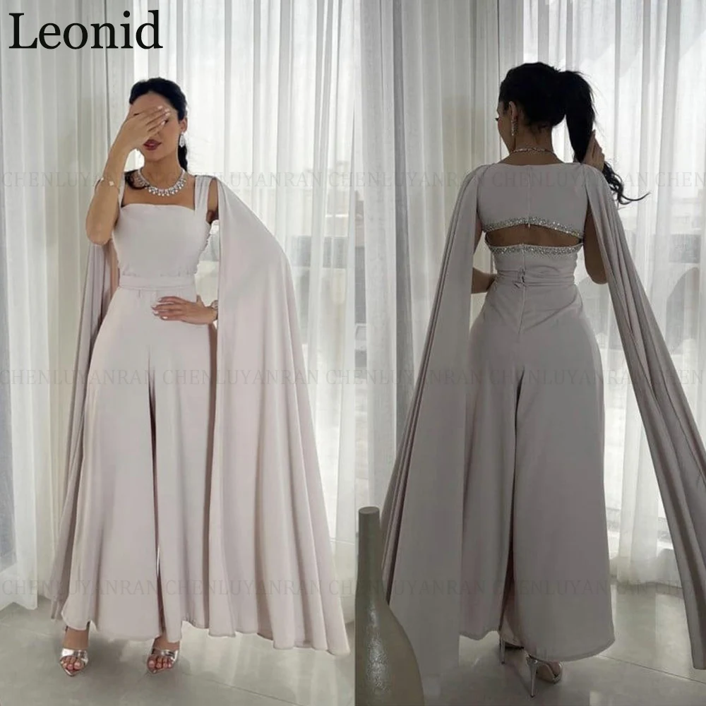 

LEONID Chiffon Saudi Arabia Jumpsuit Elegant Formal Occasion Dresses 2024 Beading Pantsuit Prom Dresses Long Sexy Evening Gowns