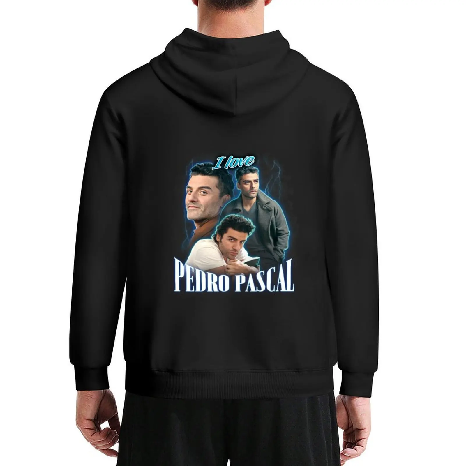 

I Love Pedro Pascal Oscar Isaac Cursed Fan Collage Hoodie mens clothing men wear pullover hoodies