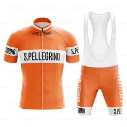 Retro Orange Cycling Jersey Set Classical Bicycle Suit Bike Bib Short Sleeve Men Bib Shorts Clothes Por Team Maillot Gel