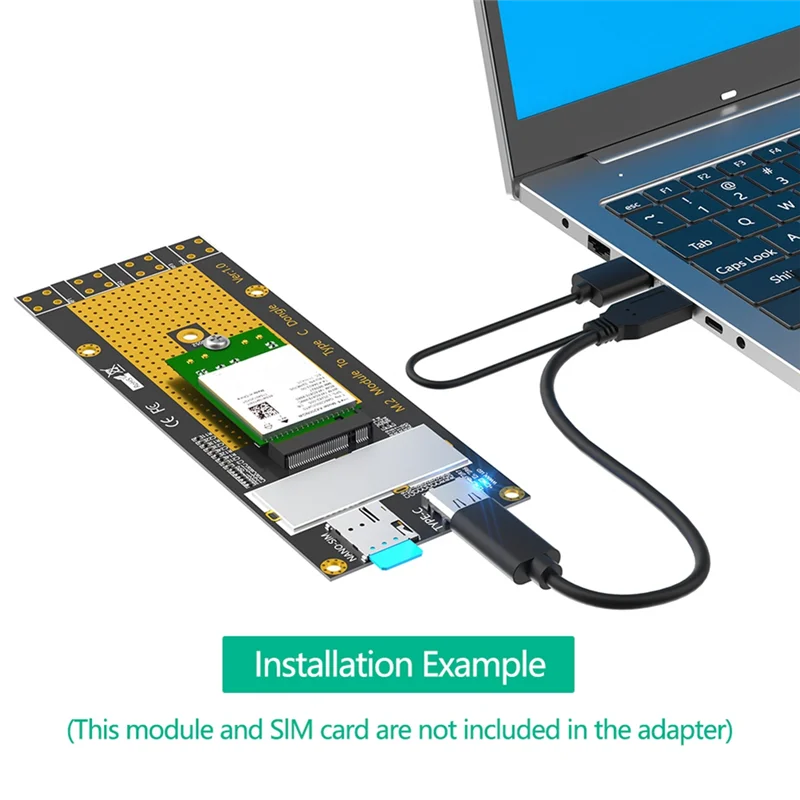 

QWE-M.2 NGFF B Key 3G/4G/5G Module To Type C Network Adapter Riser Card Support RM500Q RM500U GM800 SIM8200