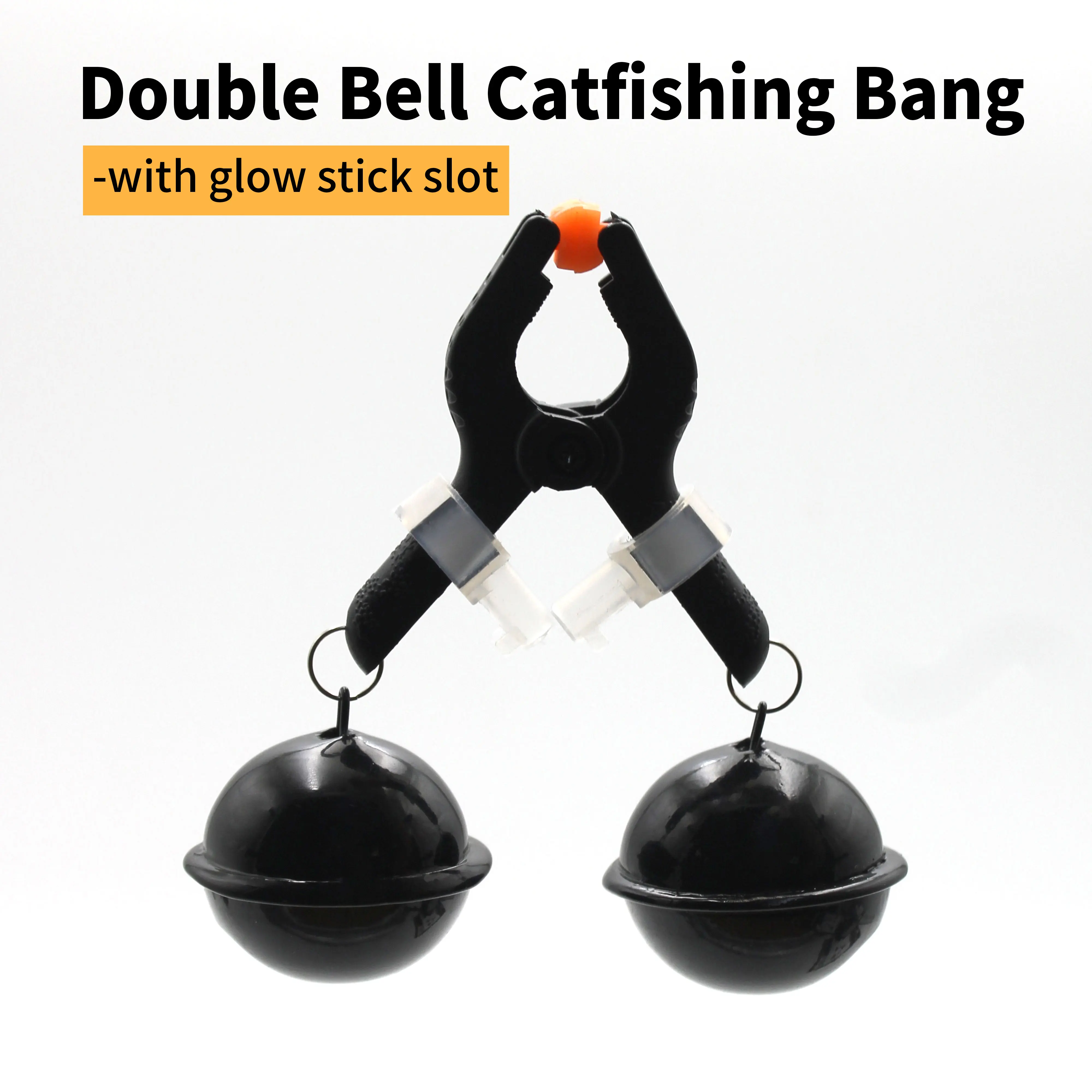 1PC Fishing Catfish Double Bell Catfish Bang With Glow Stick Slot Provides A Reliable Sound Alarm In Case Of A Bite For Special