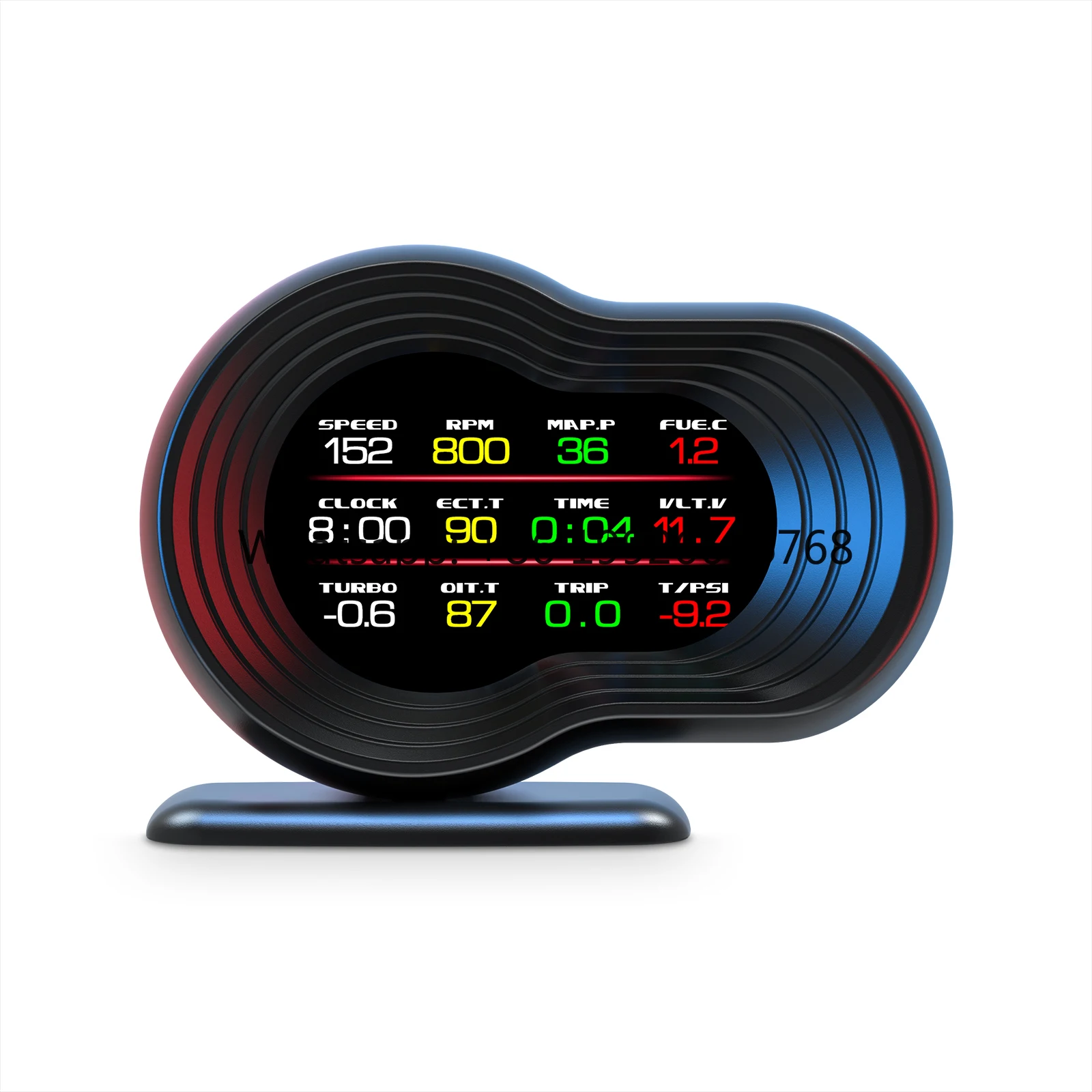 wiiyii-f9-多言語対応-obd2-3インチled車載ゲージ-スピードメーター-hud-アラーム機能付き-type-c接続-ユニバーサル対応-ブラック-ce-fcc認証