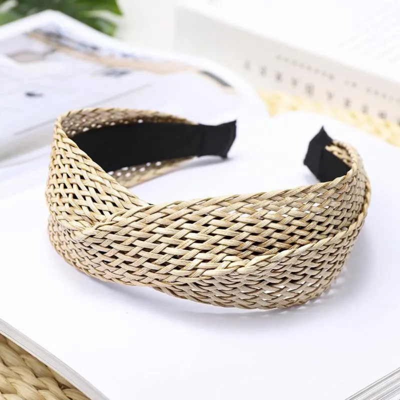 Fashionable For Women Hair Accessory-Bohemian Style Handwoven Raffia Headband-Lightweight Design