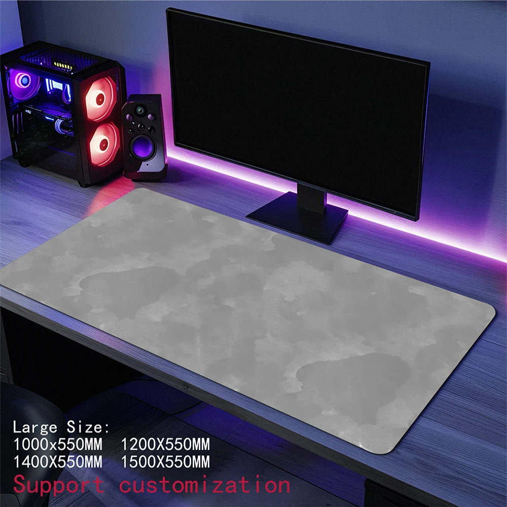 

Большой игровой коврик размера Xxl, коврик для мыши, компьютерный расширенный серый коврик для мыши с рябью, геймерский коврик для мыши, коврик для клавиатуры 100x55 см