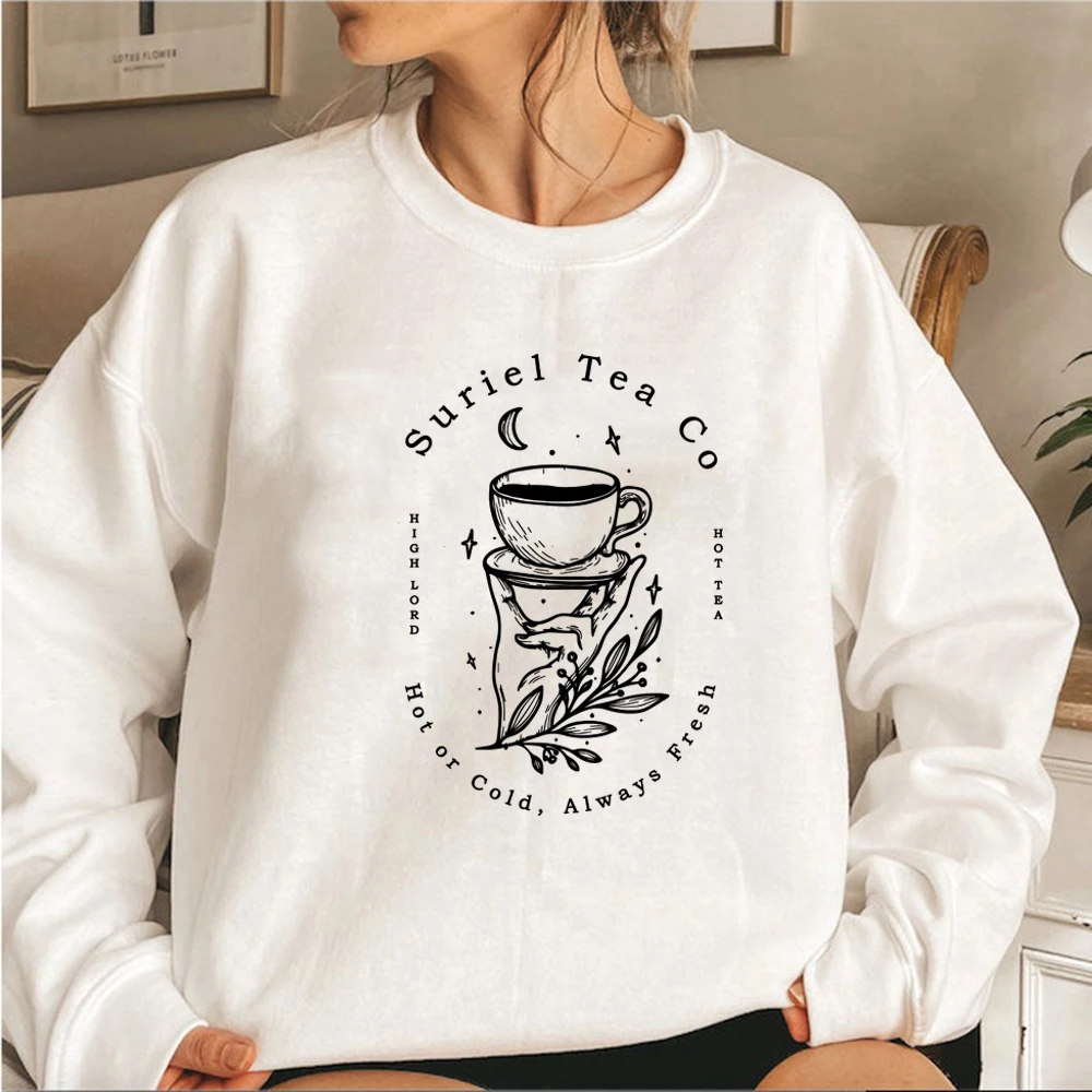 Suriel Tea Co Sweatshirt Acotar Sweater Bookish Hoodie A Court of Thorns and Roses Sweatshirts Women Graphic Hoodies Pullover