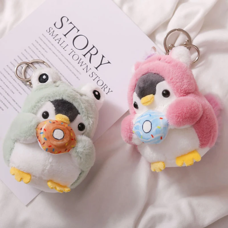 Cute Penguin Doll Keys Keychain Girls Cartoon Car Keyring Kawaii Women Bag Accessories Creative Cartoon Plush Doll Keychain