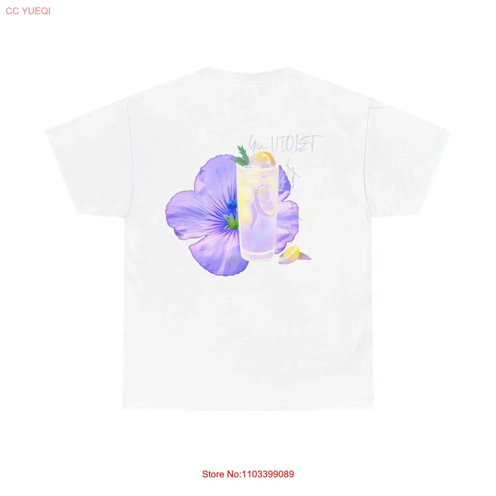 Camiseta gin VIOLET Sweet far niente de Fabiola vintage Gráfico lavado Versátil Cómodo Moda elegante Ropa de calle unisex