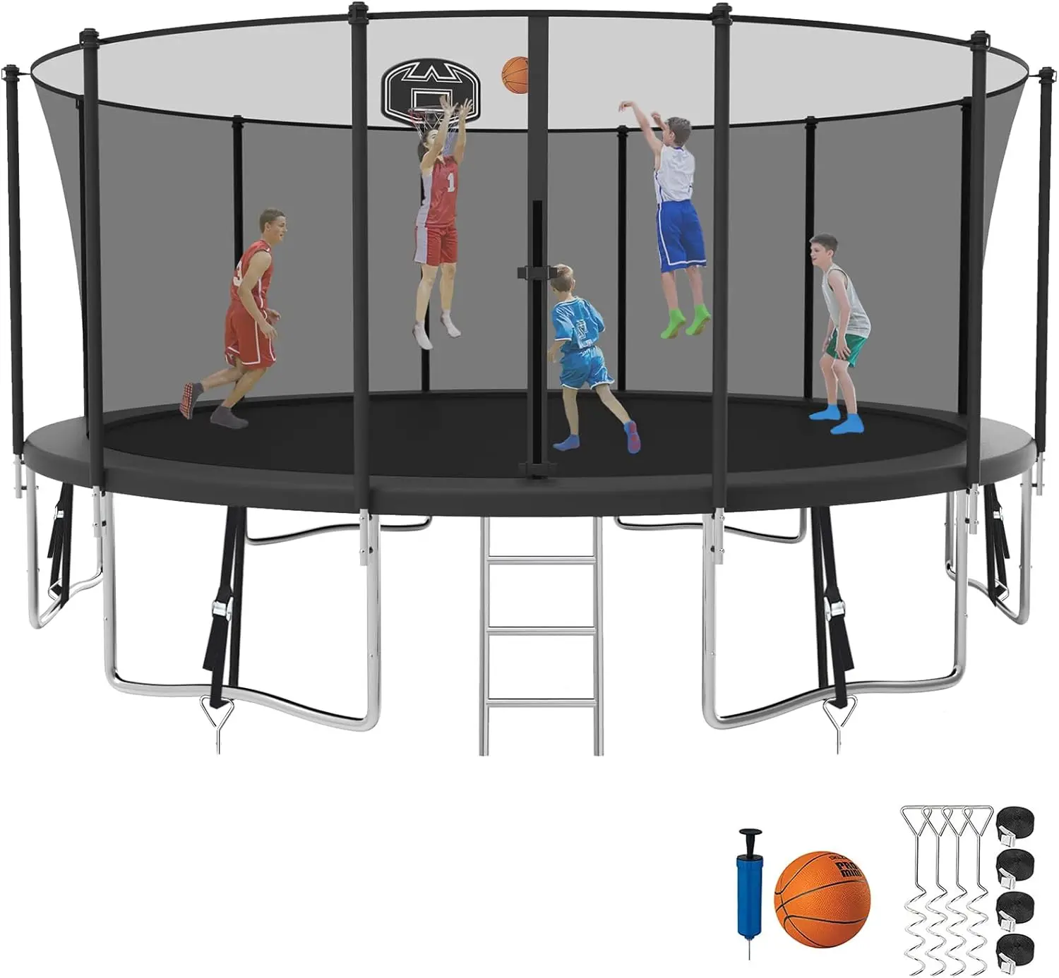 

Tranpoline 1500LBS 16 15 14 12 10 8 FT Tranpoline for 7 10 Kids and Adults Windproof Outdoor Tranpoline with Enclosure Net Baske