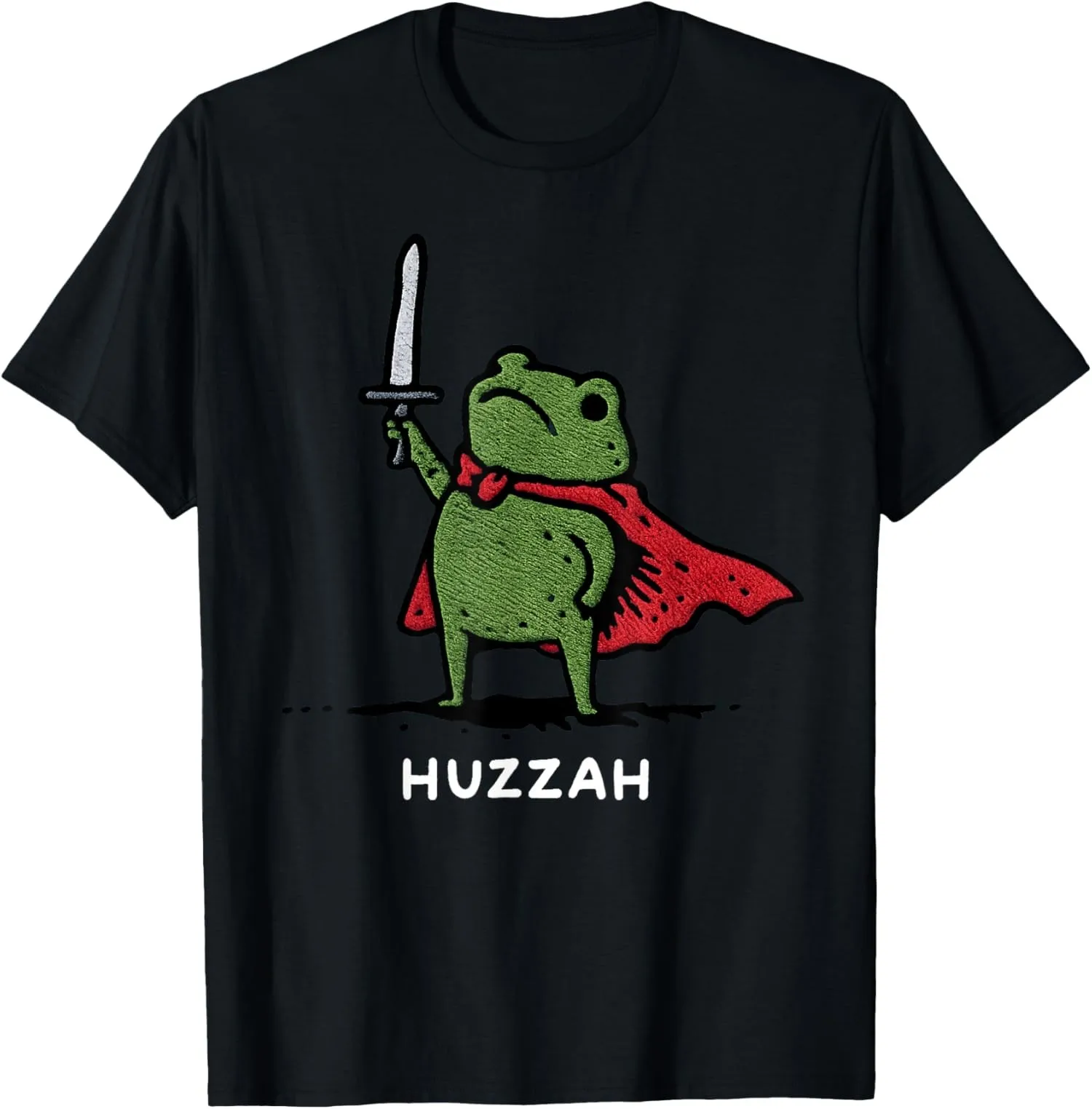 تي شيرت Huzzah Frog Knight Funny Sword Meme Quote للجنسين