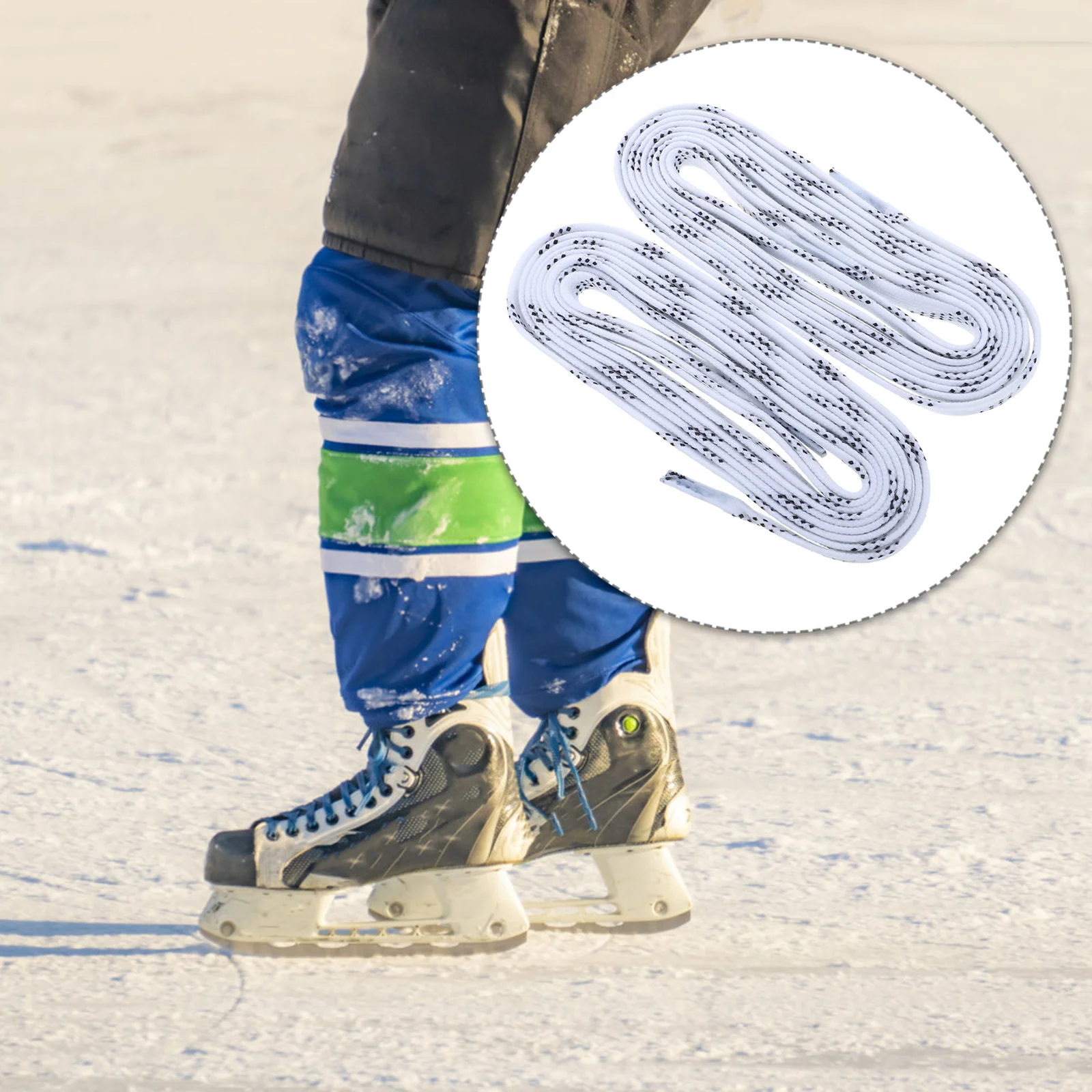

1 Pair Anti-Freezing Waxed Shoelaces 96 Inch White For Hockey Skates Skiing Shoes Sports Shoe Strings Replacement Team Sport