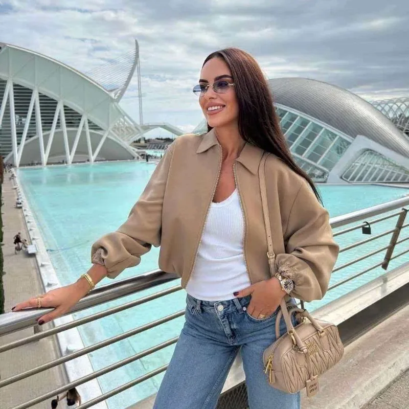 Cross-border European  American Foreign Trade Women's Clothing Popular Autumn Retro Versatile Multi-color Optional Short Jacket