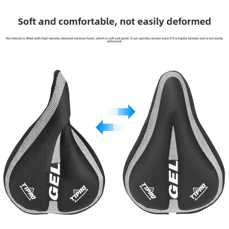 TTPRO Gel Bicycle Seat Cushion Cover Thick Silicone Memory Foam Saddle Pad Universal for Road Mountain Bike Cycling Accessories image 5