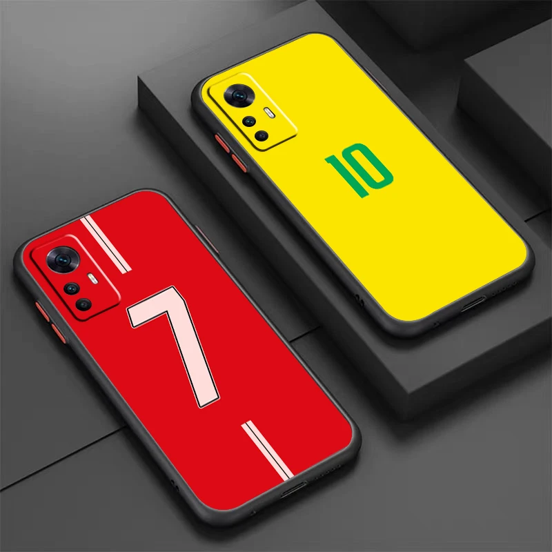 Football Stars No.10 7 Logo Frosted Translucent For Xiaomi Mi 13 12 12T 11T 11 11i 10T 10 9T Pro Lite Ultra 5G Soft Phone Case