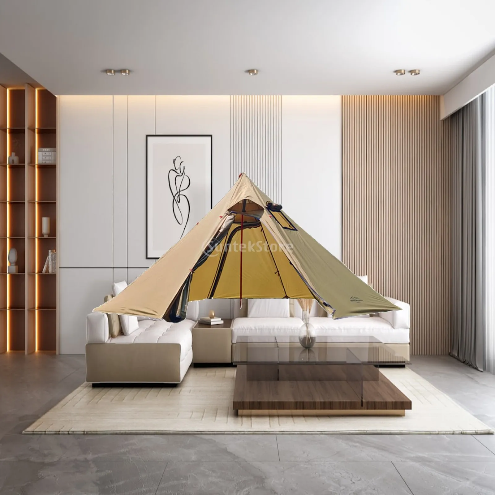 Tente chaude avec cheminée, 4 saisons, imperméable, pour 3 personnes, légère, pour la randonnée, le camping, le backpacking, les voyages, le camping d'hiver