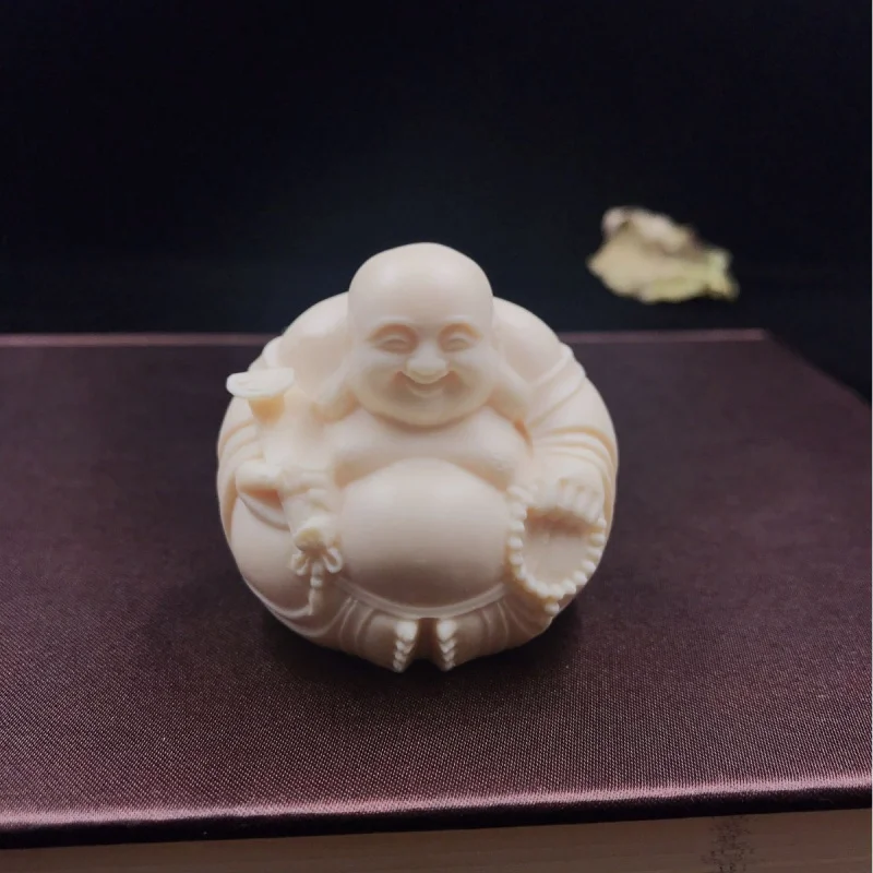 Ivory Fruit Carving Maitreya Buddha Hand Pieces Pieces of Heqi Ornaments Tea Ornaments Office Decorations Crafts Carvings Wholes