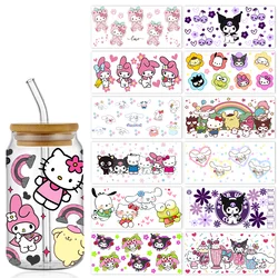 Sanrio UV DTF 16oz Cup Wrap Libbey Glass Plastic Can Wraps adesivo autoadesivo pronto per la spedizione senza tazza