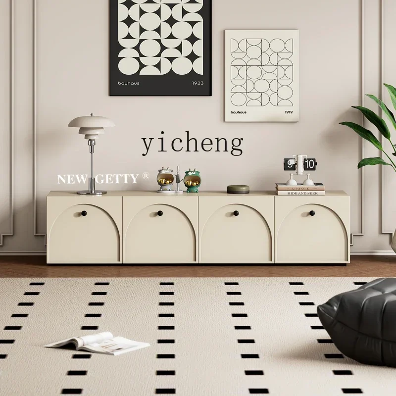 

GX TV cabinet coffee table combination small apartment household living room retro floor TV cabinet
