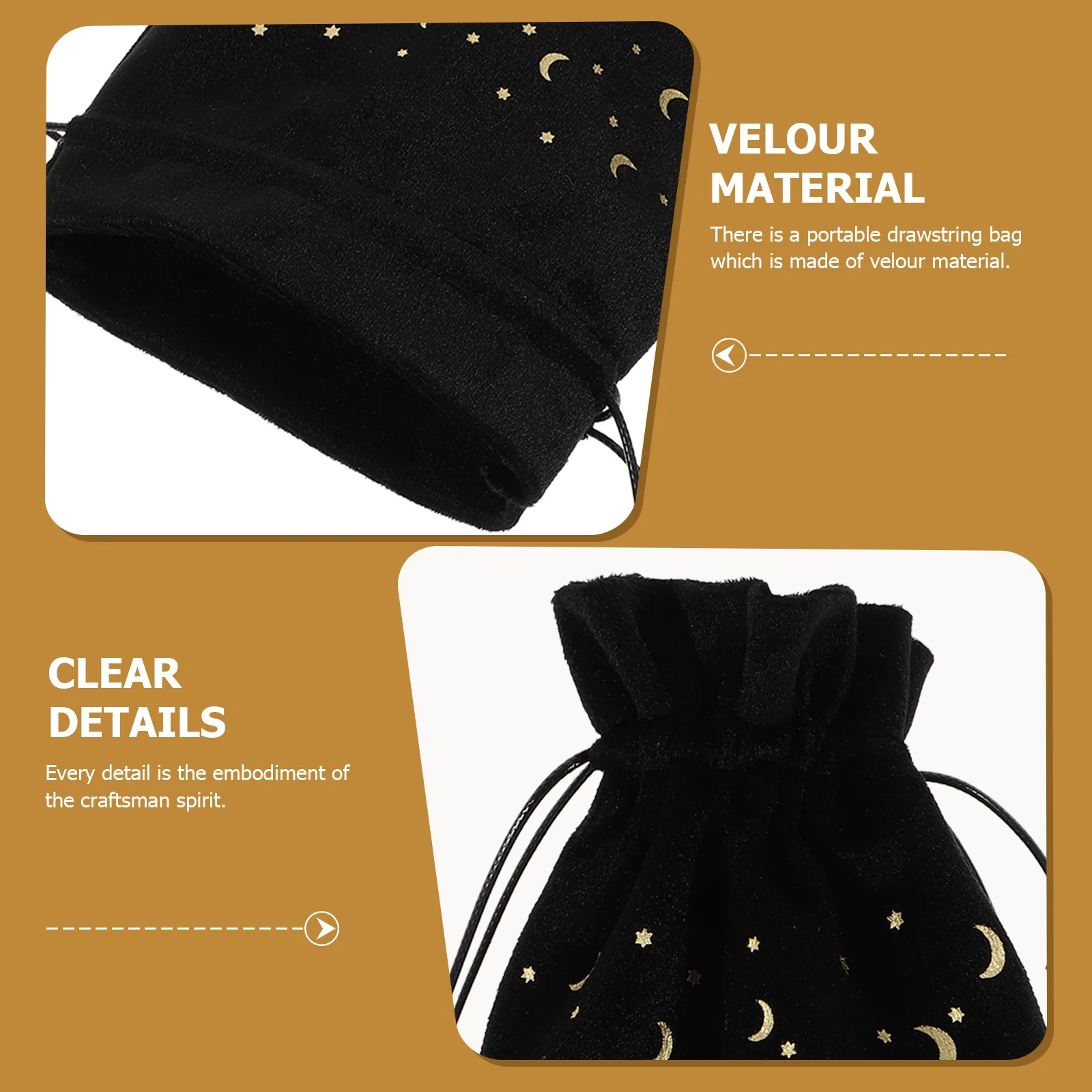 

2pcs Black Velvet Jewelry Storage Bags for Tarot Cards Drawstring Portable ganizer Travel Pouch Gift Packaging