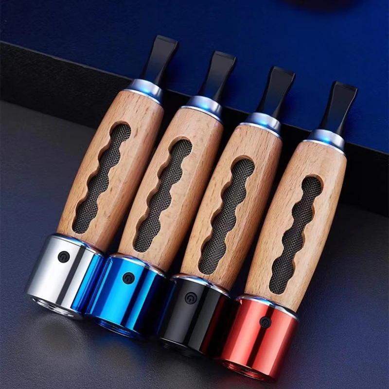 Vintage Wood Grain Creative USB Tungsten Coil Lighter Car Portable Ash Collection Anti-dirty Cigarettes Filter Charging lighter