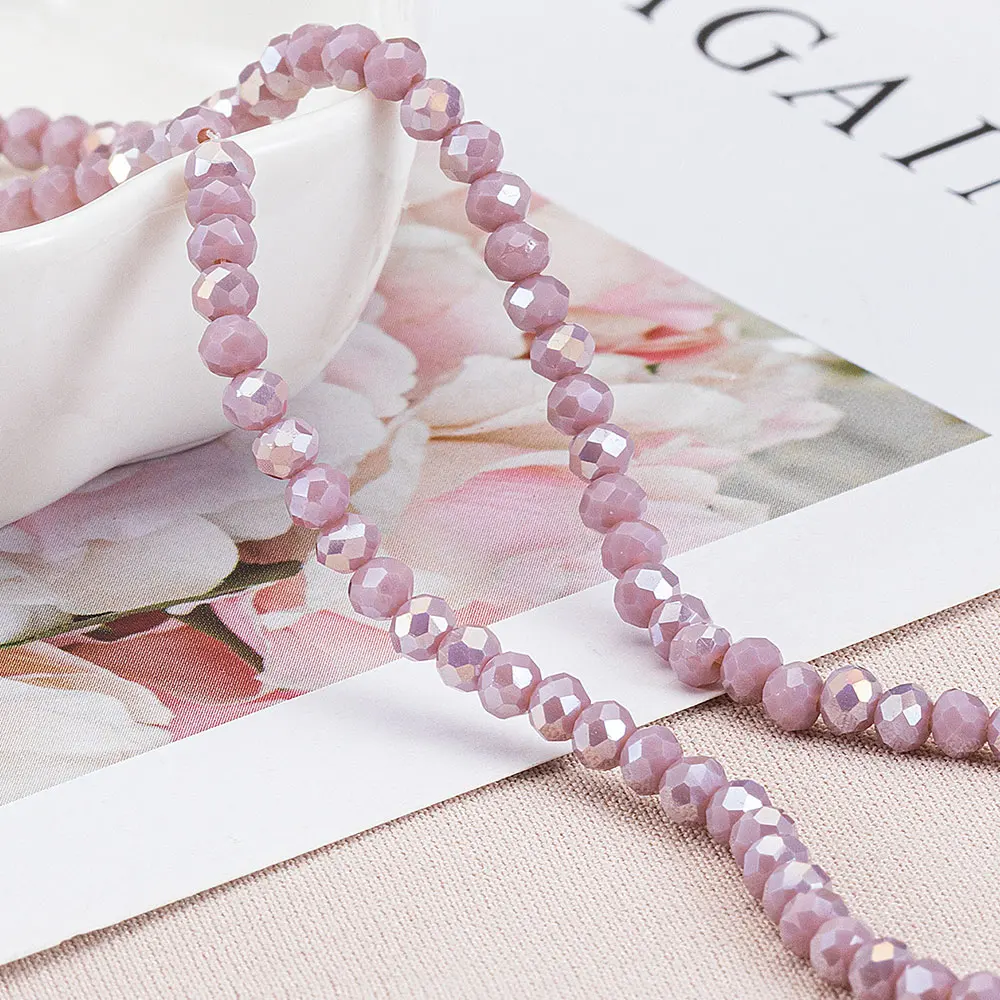 120 stücke/Los 3,6mm Kristallglas Rondelle Perlen Österreich facettierte runde lose Abstands perlen für DIY Schmuck Herstellung Armband Halskette – Detail 7