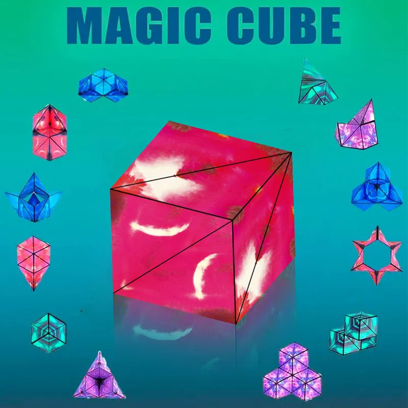Wandelbarer magnetischer Zauberwürfel, 3D-Puzzle, STEM-Lernbauspielzeug für Kinder im Alter von 3–12 Jahren, kreative Lernaktivität