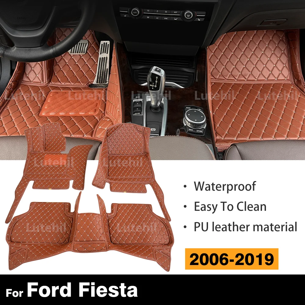 

For Ford Fiesta 2006-2019 Custom Car Floor Mat Automobile Carpet Cover Interior Accessories Protective